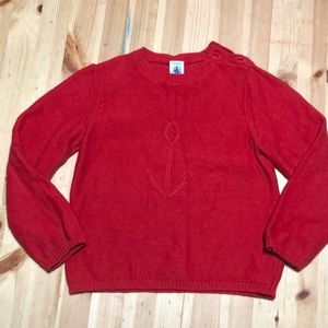 Petit Bataeu red cotton Anchor sweater